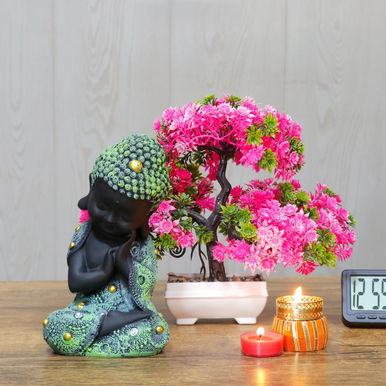 Best Diwali Decorative Showpiece For Home Decorative Showpiece  -  13 cm (Polyresin, Green)