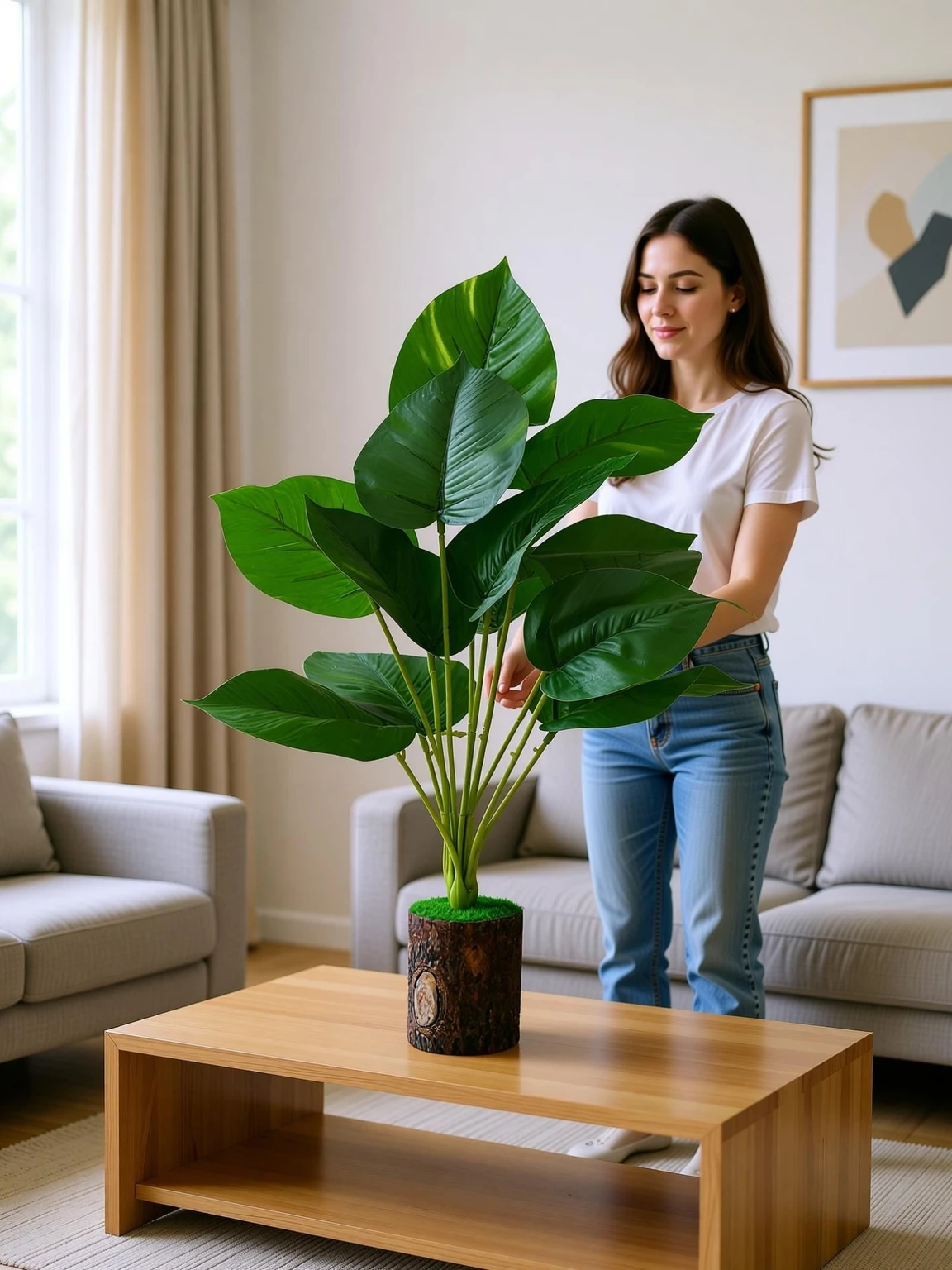 Artificial Plant  with Pot (30 cm, Green)
